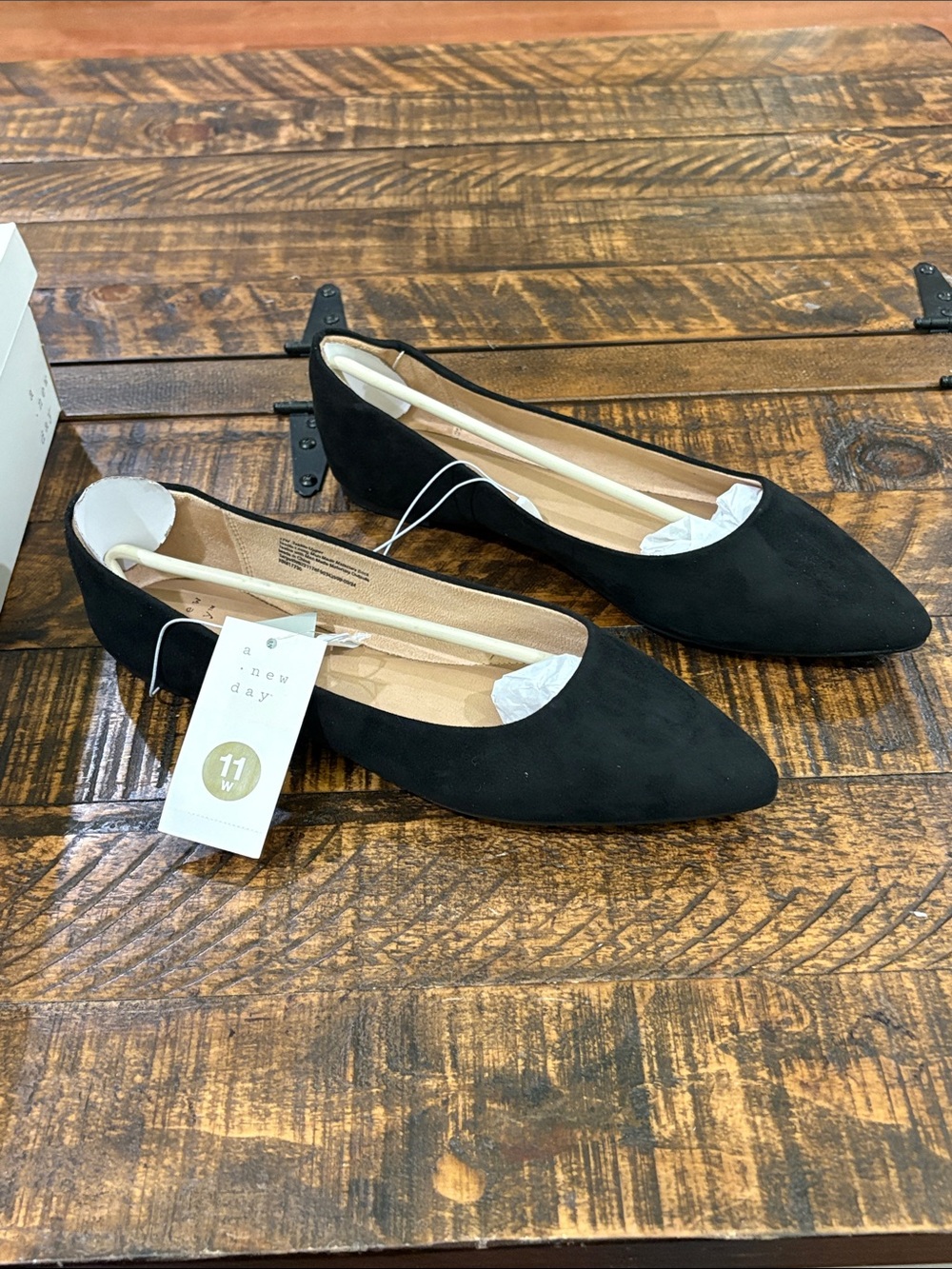 a new day Black Pointed Memory Foam Corinna Flats